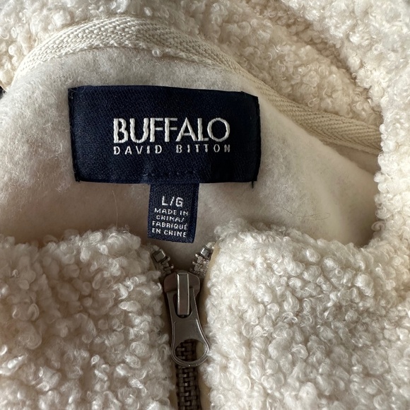 Buffalo David Bitton | Women’s White Cream Sherpa Half Zip Sweater NWOT - Picture 6 of 9